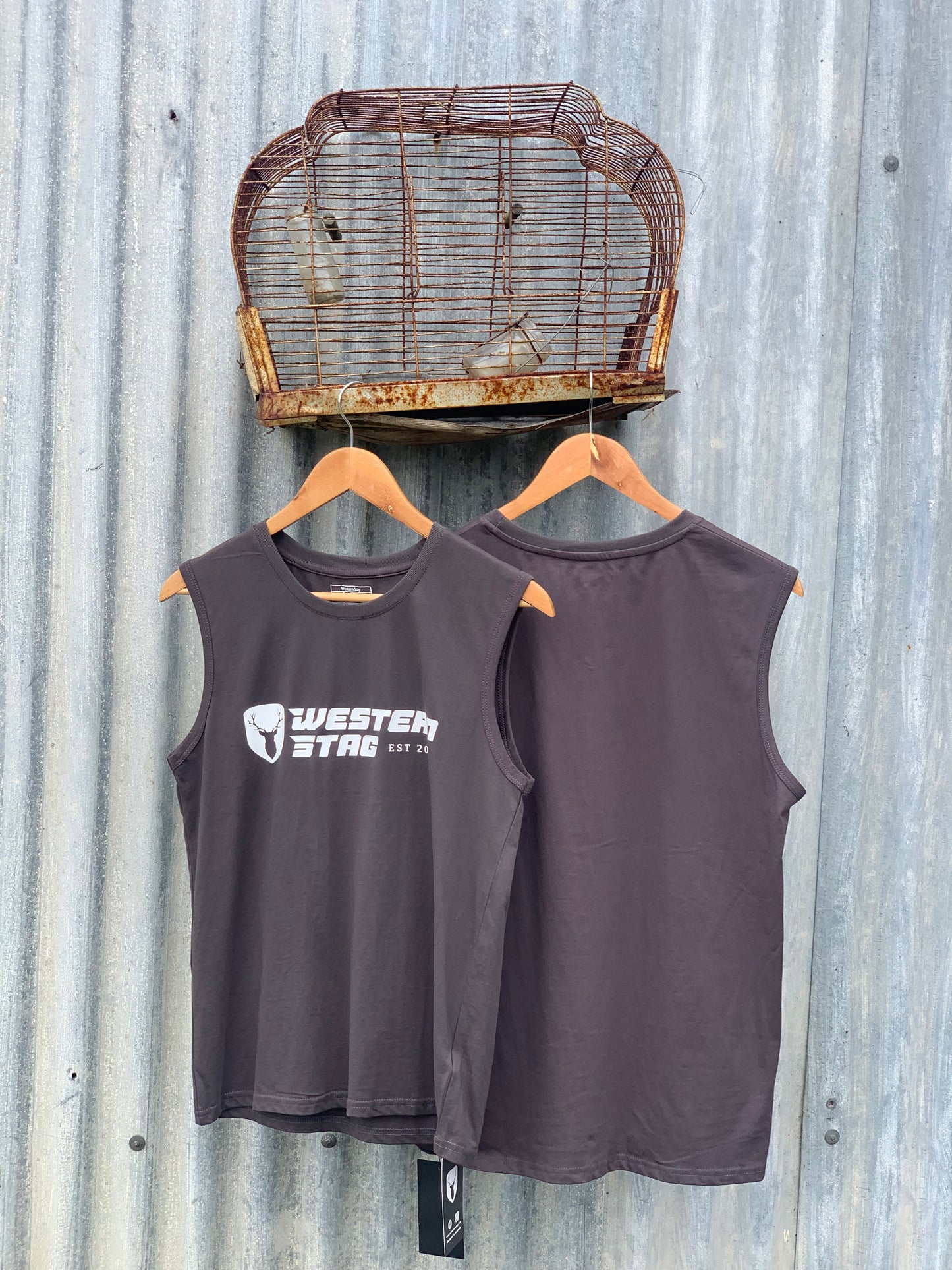 Western Stag Country Classic Tank - Grey