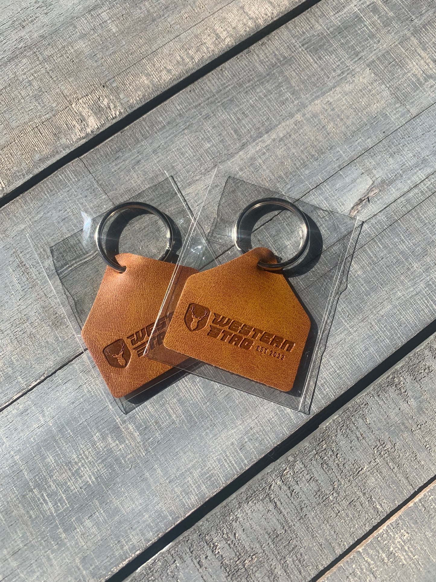 Leather Cattle Tag Keyring