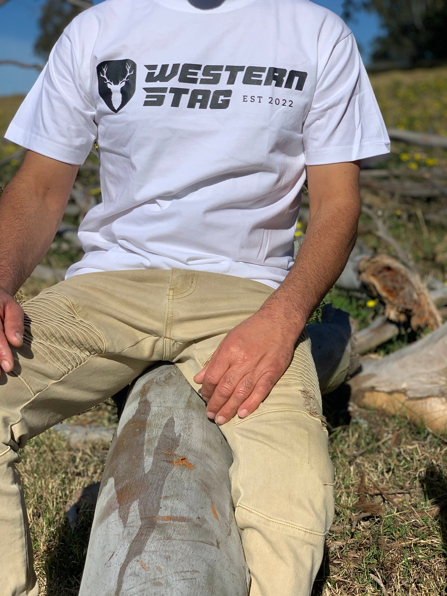 Western Stag Original Country T-Shirt - white