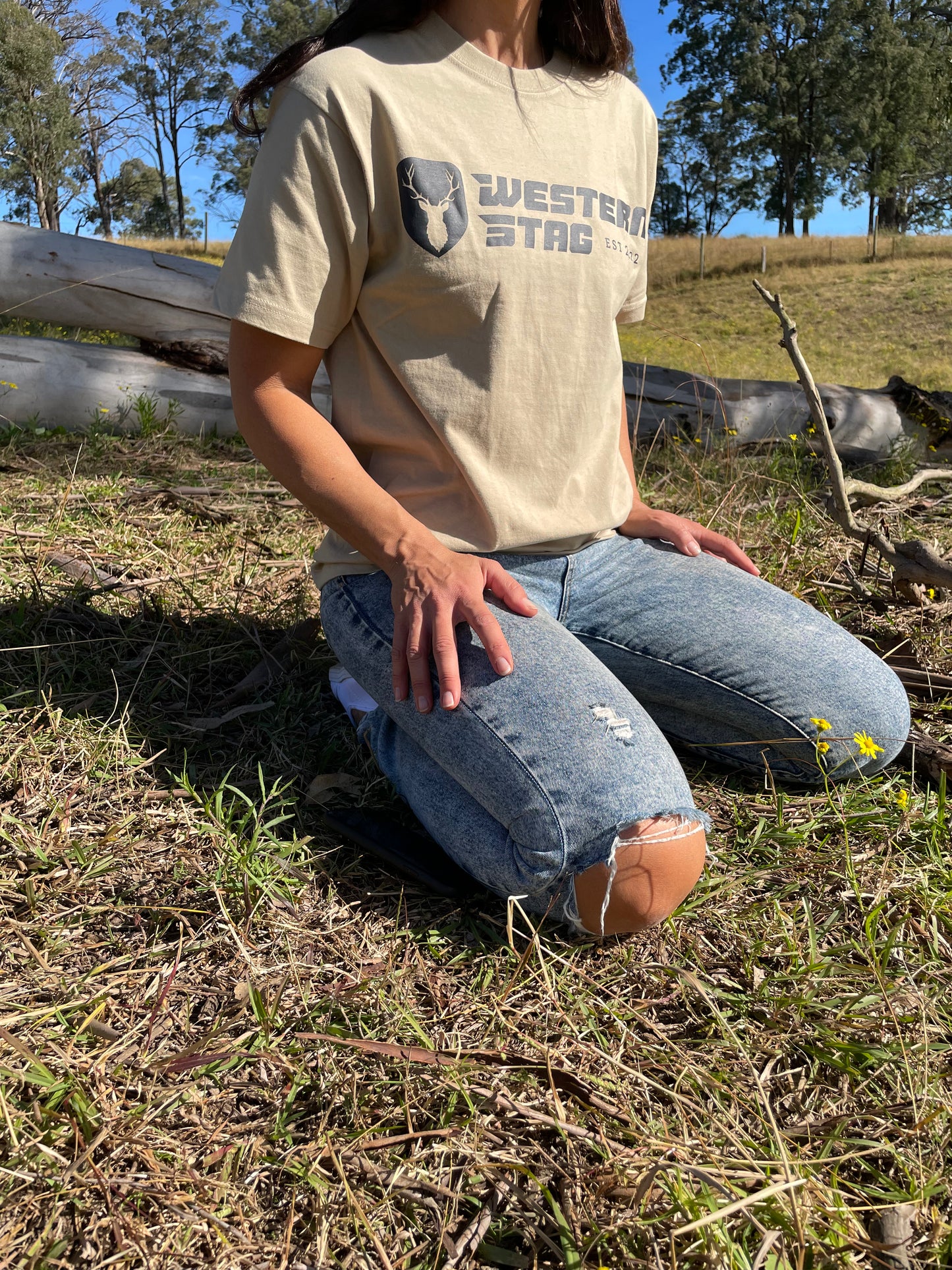 Western Stag Original Country T-shirt - Tan