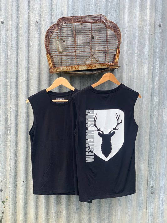 Western Stag unisex singlet - black