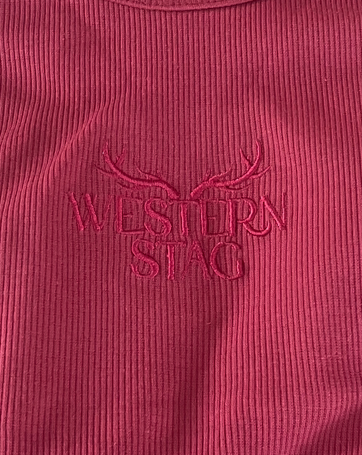 Western Stag Women’s Country Singlet - Burgundy