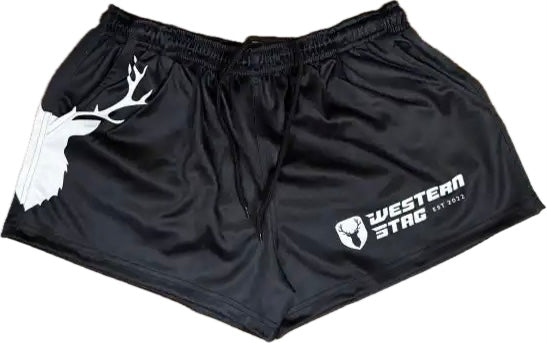 Western Stag Footy Shorts - black