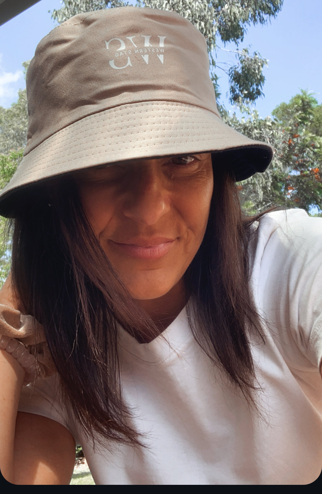 Western Stag Bucket hat reversible -black/tan - Main Image