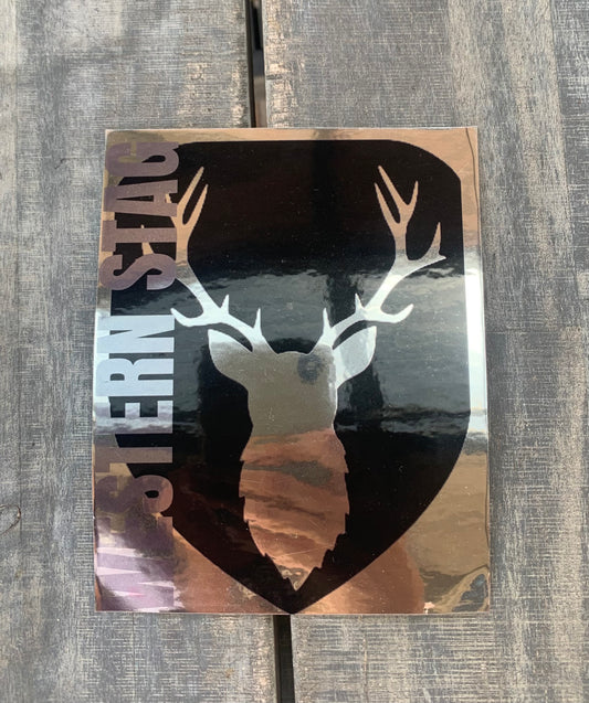 Western Stag Mirror Sticker