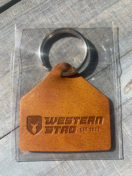 Leather Cattle Tag Keyring