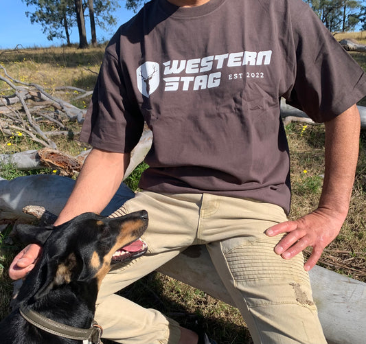 Western Stag unisex dark grey t-shirt