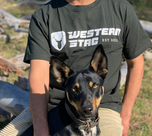 Western Stag unisex forest green t-shirt