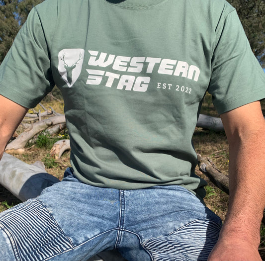 Western Stag unisex matcha t-shirt