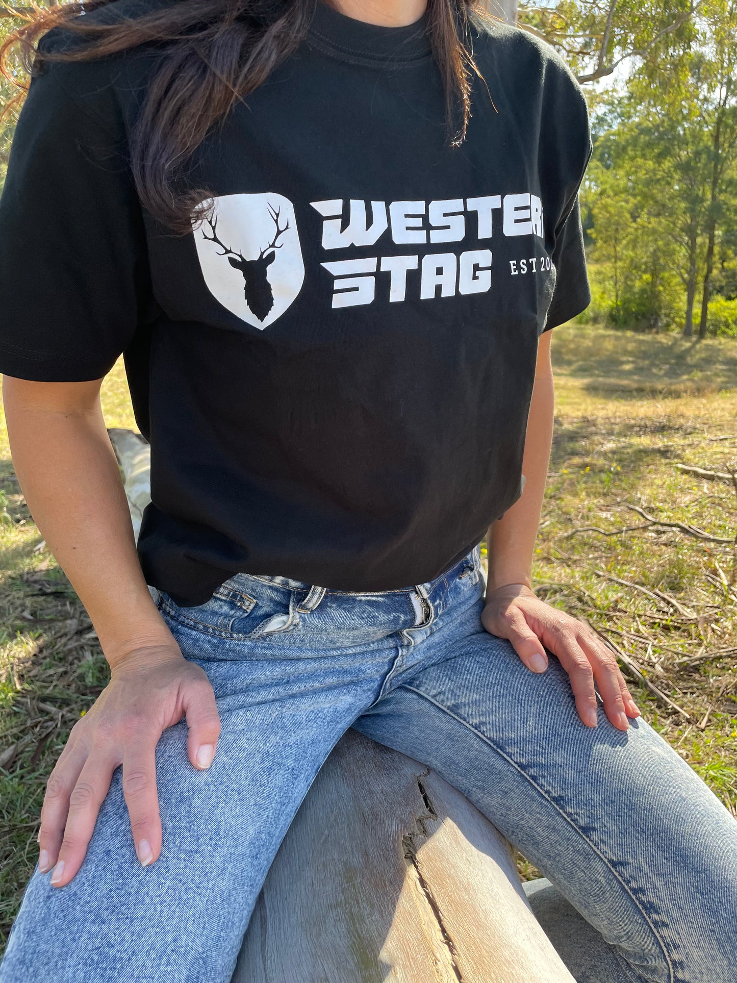 Western Stag unisex black t-shirt S - 3XL